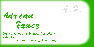 adrian hancz business card